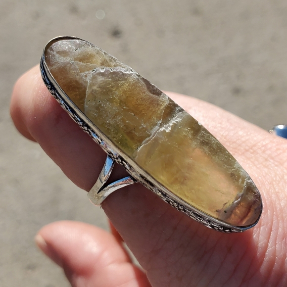 New Petrified Wood Jasper Silver Statement Ring. - Picture 3 of 13